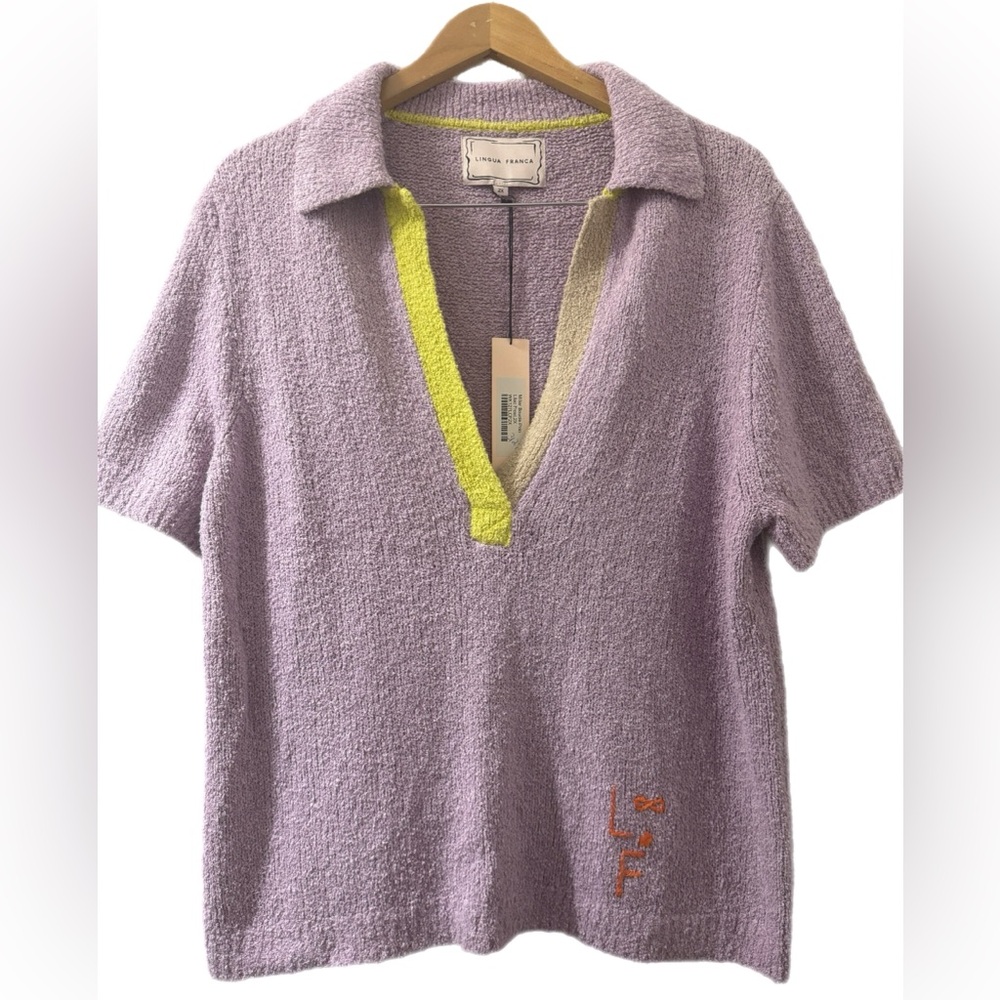 Lingua Franca Miller Boucle Polo in Lilac Frost